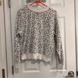 Victoria's Secret Gray Leopard Print Crew Neck Sweater
